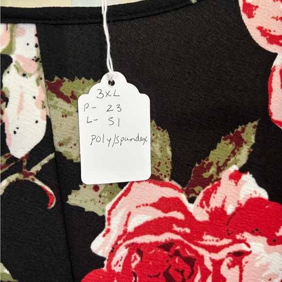 Plus Fitted Floral Dusty Rose Dress - Picture 13 of 13